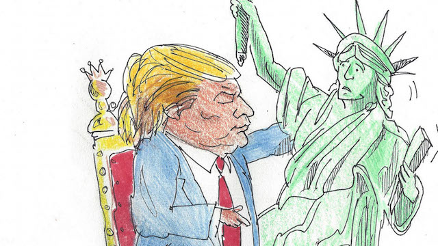 Donald Trump, defender of Lady Liberty (toon) : POCHO